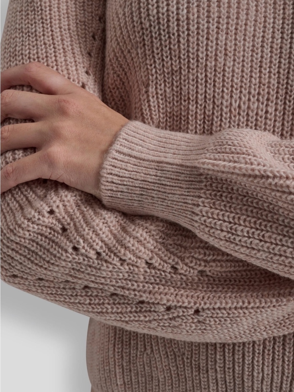 DKNY Classic Crewneck Cropped Women's Sweater - Blush Pink - Size S - Picture 4 of 11